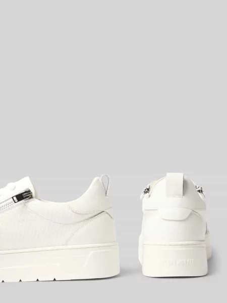 Sneakersy z naturalnej skóry z fakturowanym wzorem model Animal' Antony Morato białe