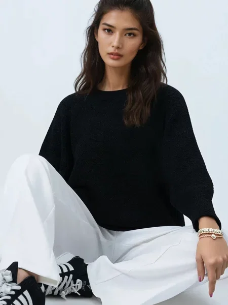 Trend Alaçatı Stili Pulover negru