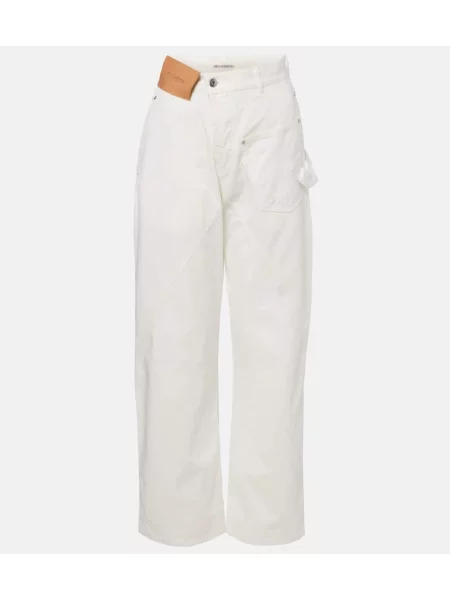 Blugi drepți Jw Anderson cu broderie alb