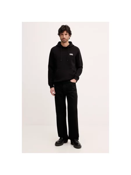 Bluza z kapturem Karl Lagerfeld z kapturem czarna