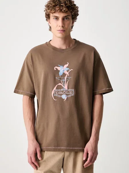 Drôle de Monsieur T-shirt Iris brązowa