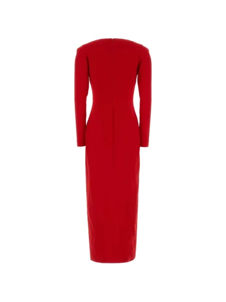 Rochie maxi Alessandra Rich cu decolteu în V de costum roșu