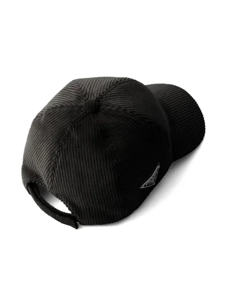 Șapcă Prada de catifea cord negru