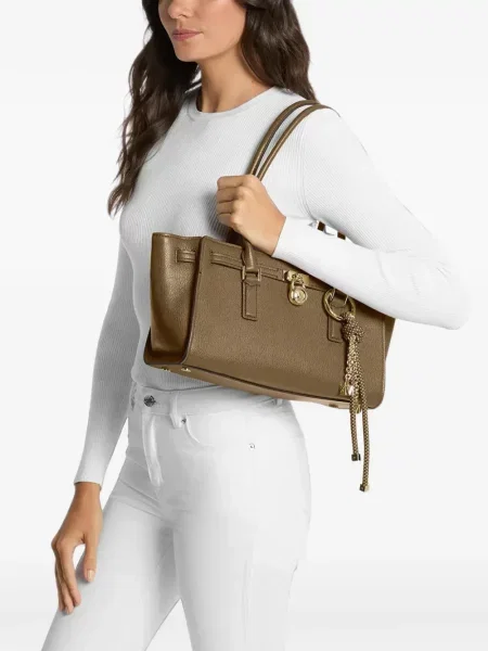 Geantă shopper Michael Kors din piele verde
