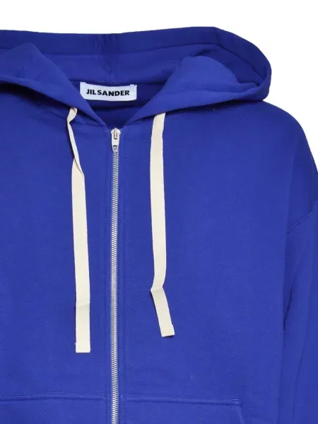 Hanorac cu glugă Jil Sander cu cordon albastru