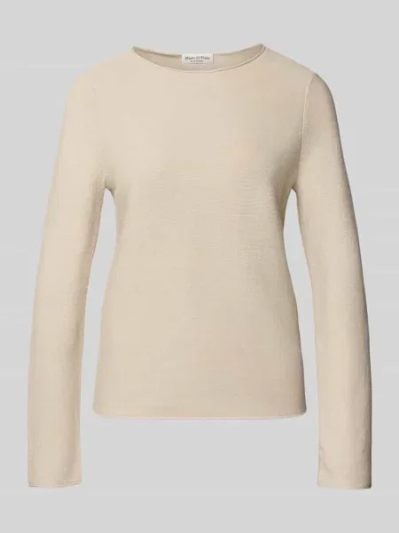 Regular Fit sweter dzianinowy z czystej bawełny Marc O'polo beżowy