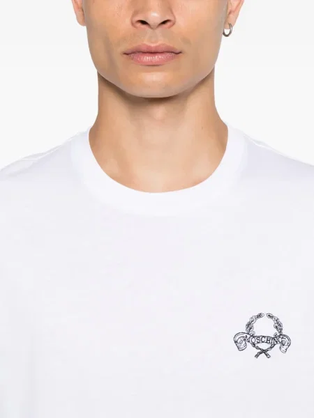 Tricou Moschino cu broderie alb