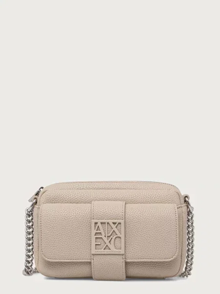 Armani Exchange geantă pentru femei cu imitație de piele bej
