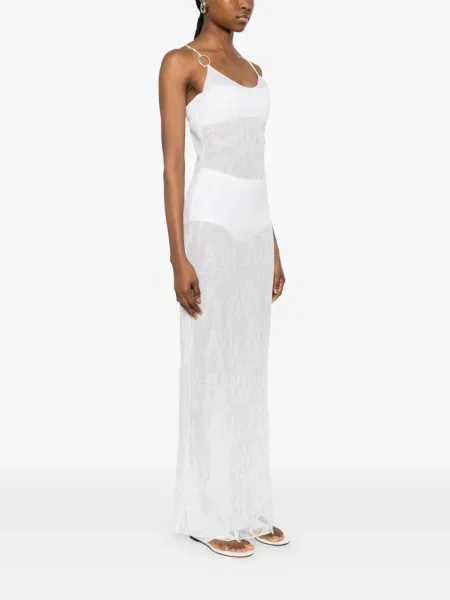 Rochie maxi Oseree cu bretele alb