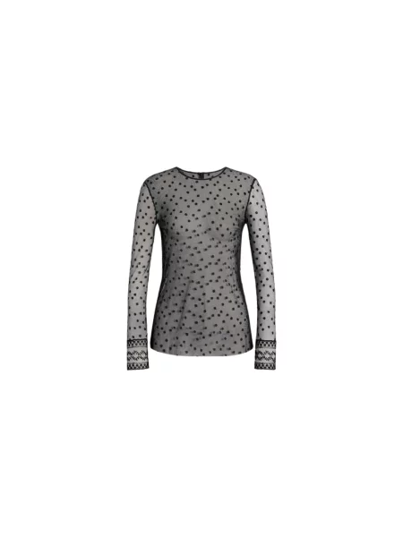 Top Alberta Ferretti tiulowy czarny