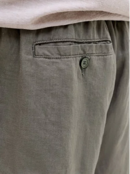 Jack & Jones Kratke hlače iz tkanine Lawrence Temno Wide Leg zelena