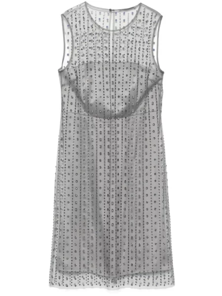 Mała sukienka mini Luisa Cerano z siateczką garniturowa szara