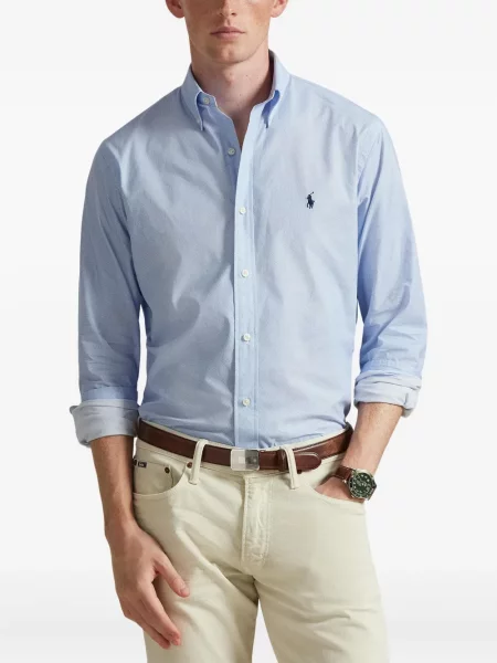 Șapcă Polo Ralph Lauren cu decolteu în V cu autograf în carouri albastru