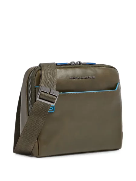Crossbody torbica Piquadro s autogramom zelena