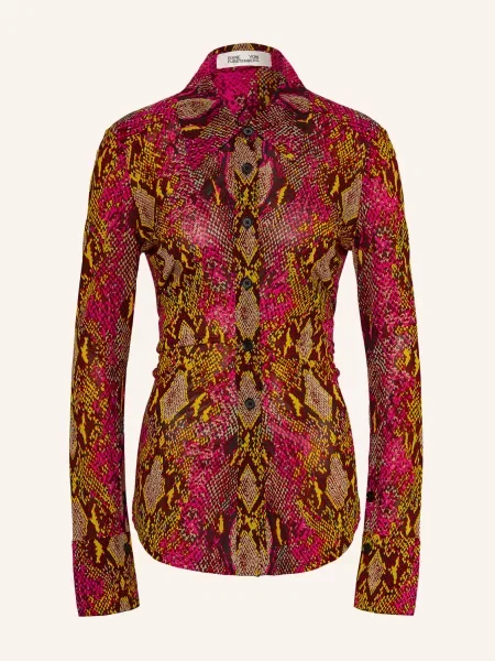 Diane Von Furstenberg Košilová Halenka Lucinda Z Džerzeje růžová / tmavě / žlutá červená