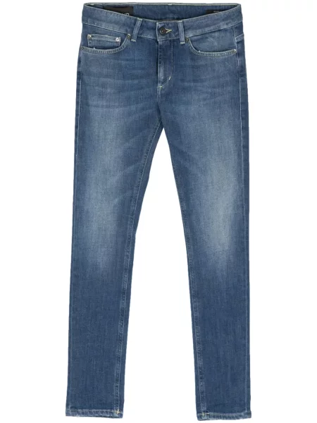 Blugi skinny Dondup cu talie joasă albastru