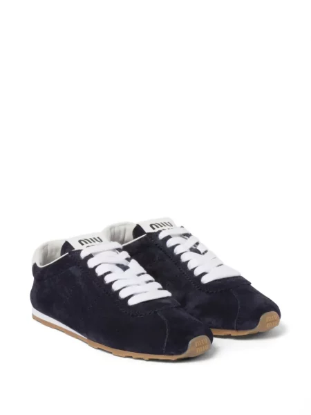 Szarvasbőr sneaker Miu Miu kék