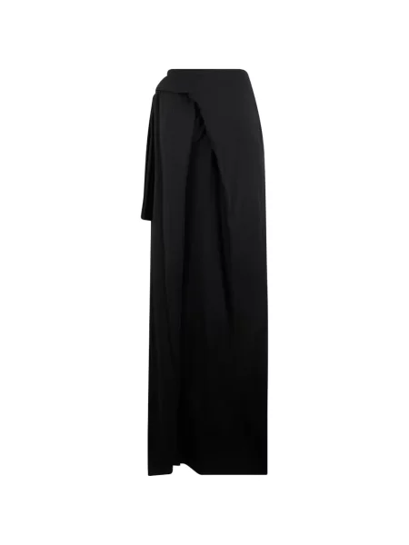 Fustă Alberta Ferretti cu talie înaltă drapată negru