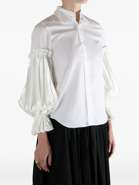 Cămașă Noir Kei Ninomiya cu volane alb
