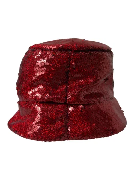 Czapka z daszkiem Dolce And Gabbana z cekinami czerwona