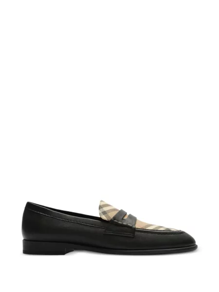 Pantofi loafer Burberry din piele în carouri negru