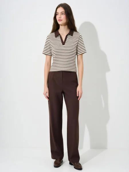 Поло LUMO темно-коричневий віскоза/поліестер коричневе