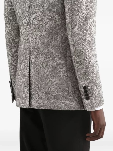 Sacou Dolce & Gabbana cu model floral argintiu