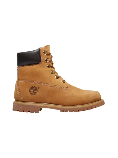 Botki Timberland skórzane na płaskim obcasie beżowe