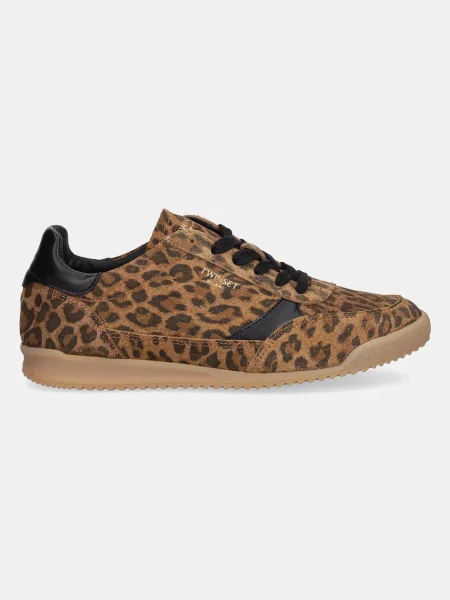 Twinset sneakers din piele intoarsă bej