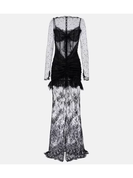 Rochie Alessandra Rich transparente din dantelă negru