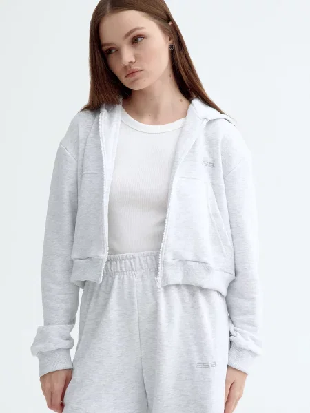 Шкіряна Кофта сірий