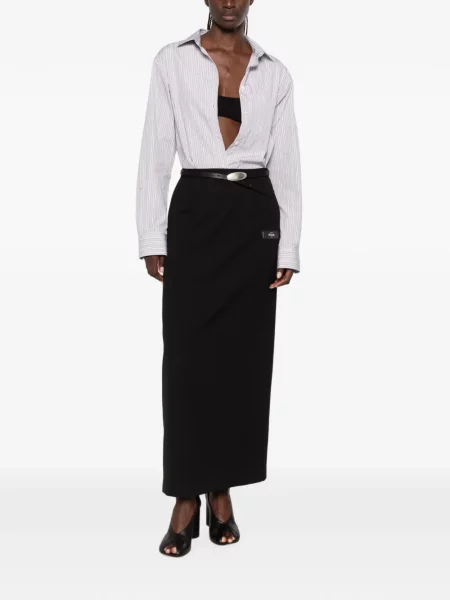 Fusta maxi Maison Mihara Yasuhiro cu autograf negru
