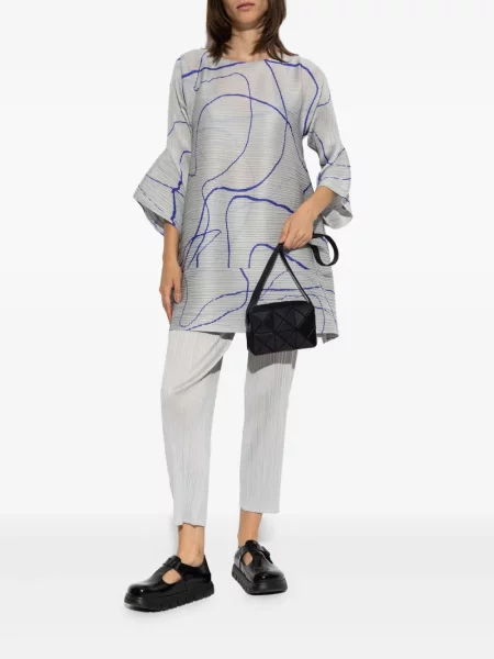 Pantaloni Pleats Please Issey Miyake plisate gri