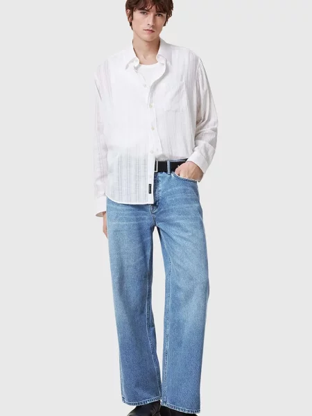 AllSaints jeansy LENNY niebieskie