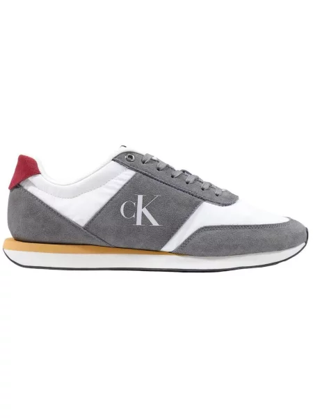 Pantofi Calvin Klein Jeans din piele retro gri