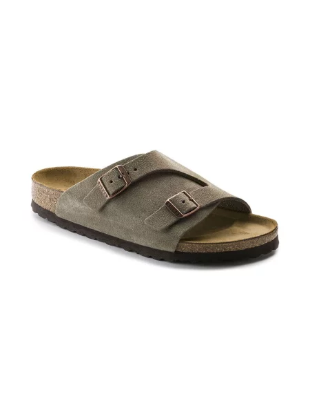 Birkenstock Zürich Suede Leather Regular Fit Mężczyźni Sandały Birkenstock Szary Size: 7 beżowe