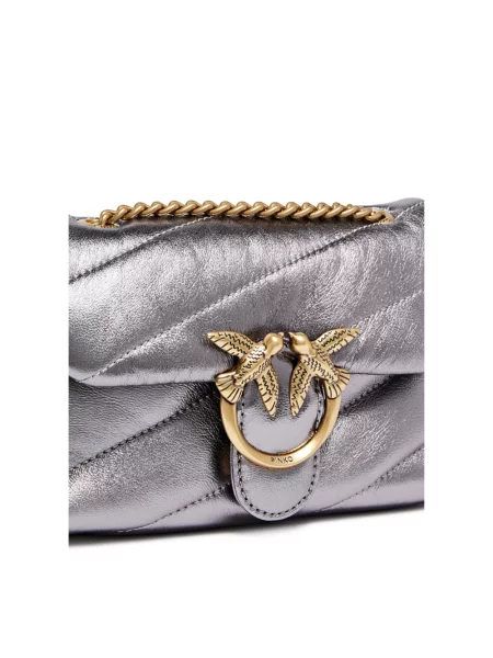 Torebka crossbody Pinko skórzana szara