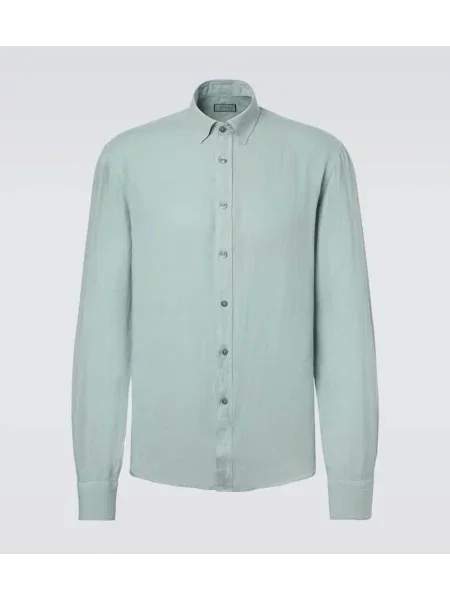 Cămașă Canali de in verde