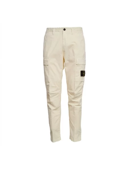 Spodnie cargo Stone Island z kamieniami białe