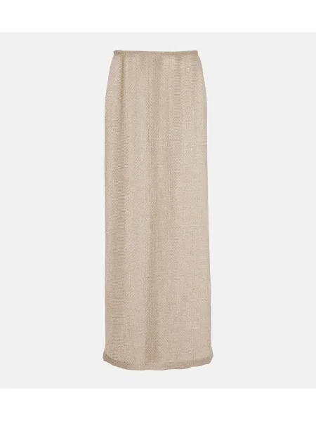 Fusta maxi Leset de in bej