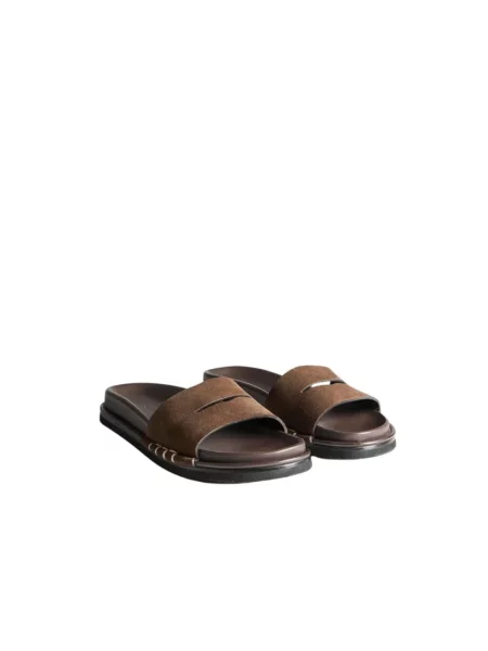 Klapki Jw Anderson skórzane brązowe