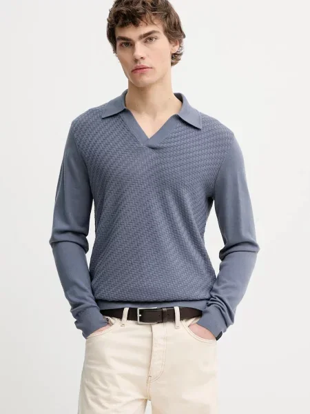 Rag & Bone pulover de lână light albastru