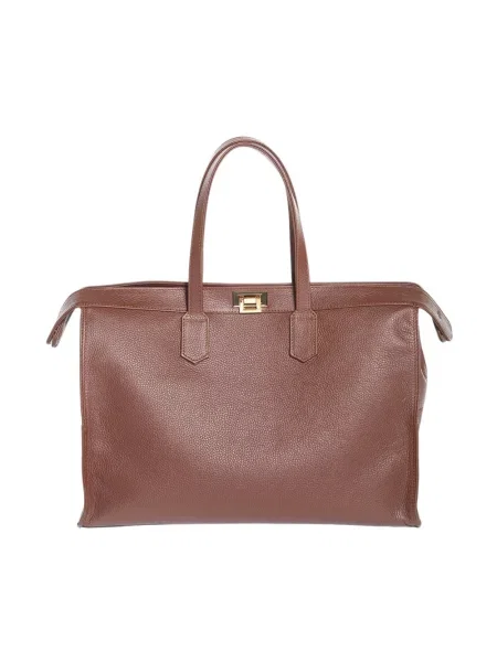 Torebka Eleventy skórzany brązowy