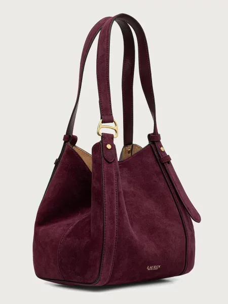 Lauren Ralph Lauren kabelka typu shopper dámska semišová červená