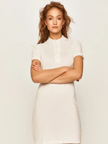 Lacoste Sukienka Polo Z Piki blau biała