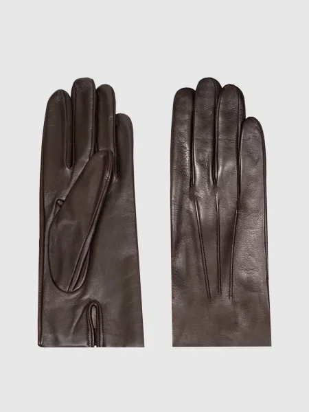 Кожаные перчатки Sermoneta Gloves коричневые