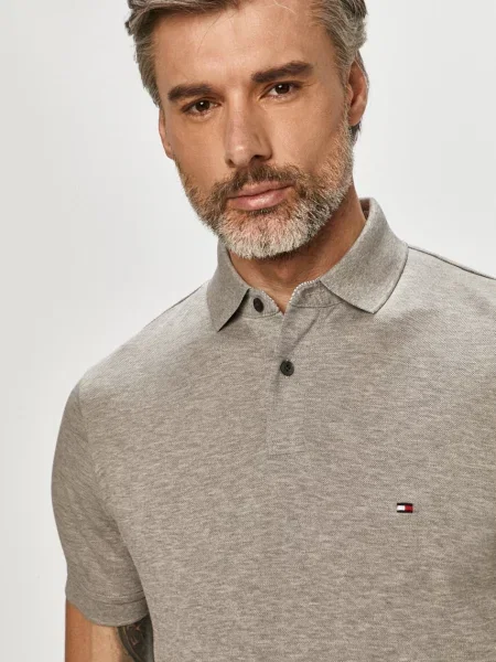 Tommy Hilfiger Тениска с яка сиво