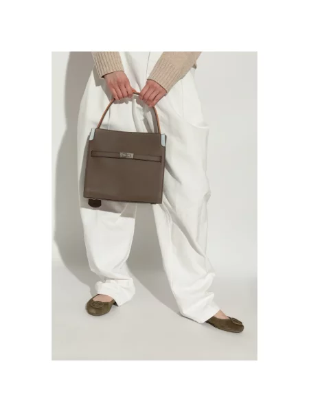 Torebka Tory Burch skórzana szara