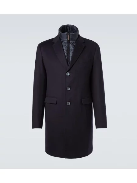 Palton Herno din cașmir albastru