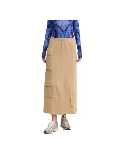 Desigual spódnica PRESTON maxi rozkloszowana beżowy